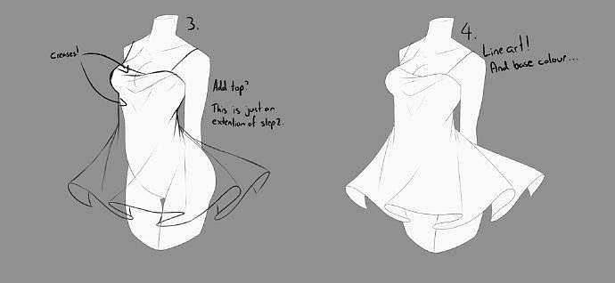 连衣裙绘画参考（图ZMTU5NTQ3MTky） - 绘本 - 站酷设计师星空漫画堂原创素材 - 站酷ZCOOL