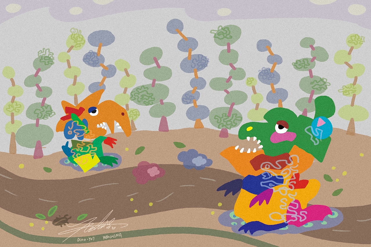 疊色塊塊-恐龍世界的每個角落