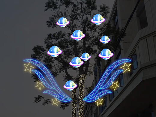 亮化铭星灯光美陈工厂永安不锈钢灯光小品雕塑抽象园林广场户外景观