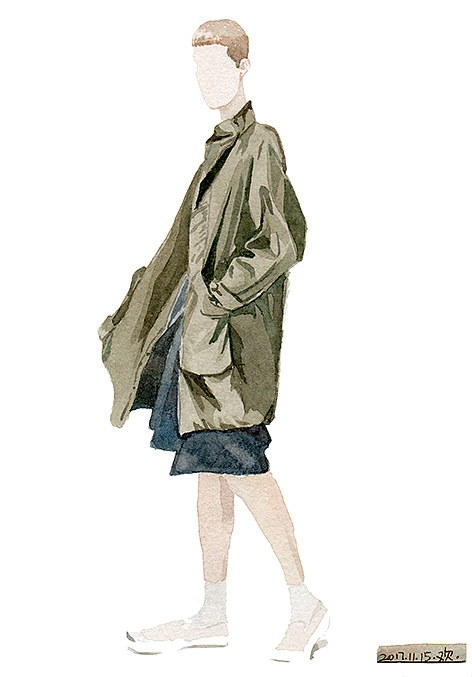 水彩小画-一些土色的衣服