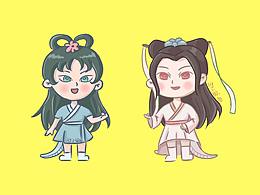 小青小白  Q版  白素贞小青