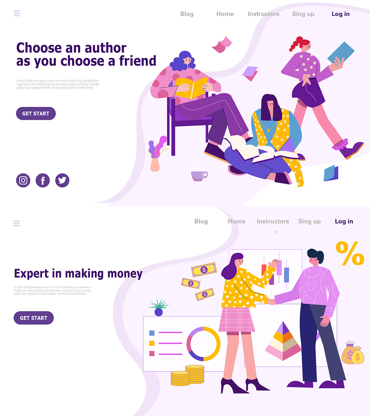 一周扁平人物插画练习总结（图ZMjMwNDUzMTYw） - 商业插画 - 站酷设计师charlotte星原创素材 - 站酷ZCOOL