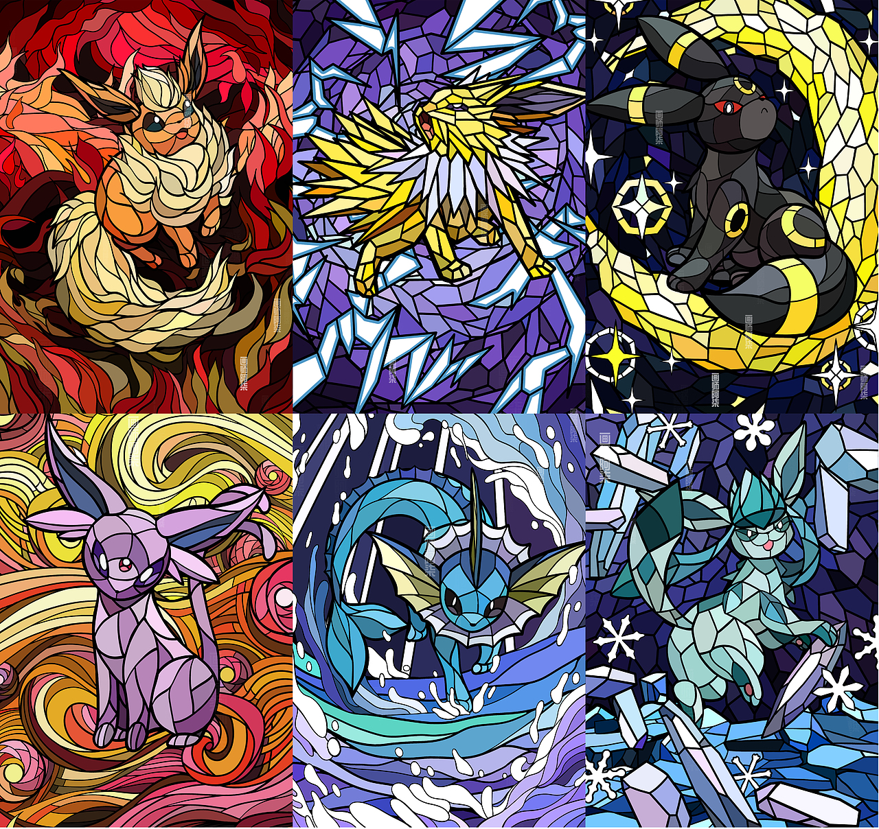 宝可梦卡牌教堂玻璃风格卡牌创作（图ZMzczMTg5Mzcy） - 图案 - 站酷设计师画师阿柒原创素材 - 站酷ZCOOL