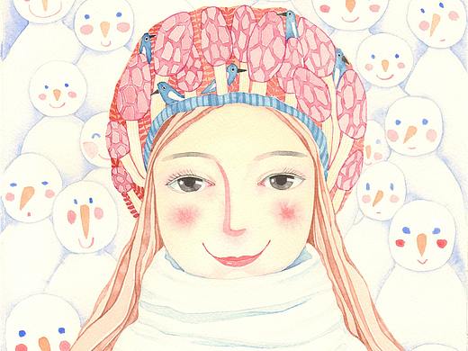水彩插画人物头部系列15幅