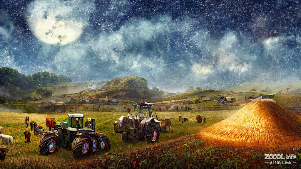 #AI创作实验室#日月盈仄，秋收冬藏（图ZMzE3NjAzMTgw） - AI作品 - 站酷设计师不卷brorf原创素材 - 站酷ZCOOL