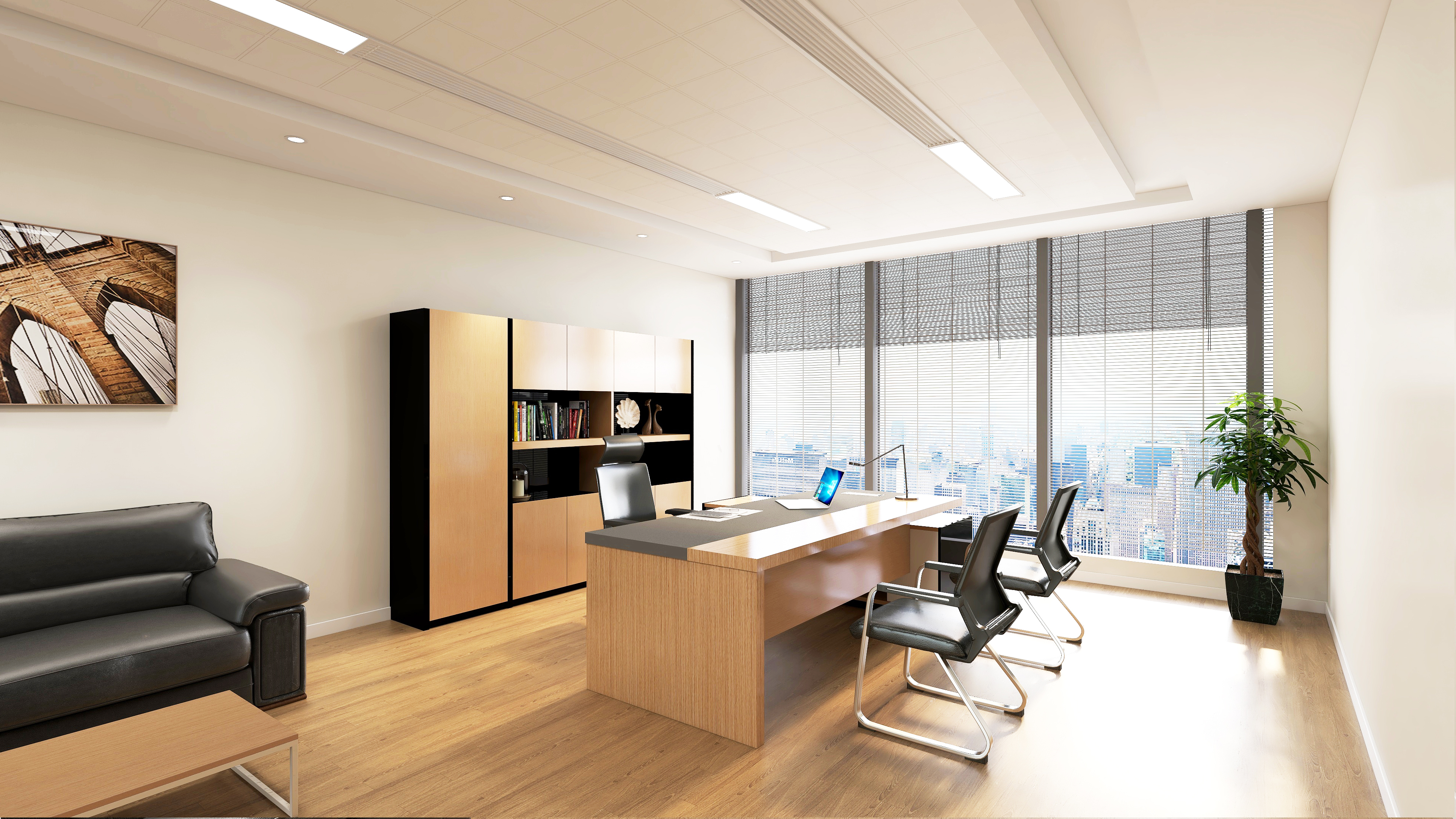 吴江农商银行——领导办公室效果图