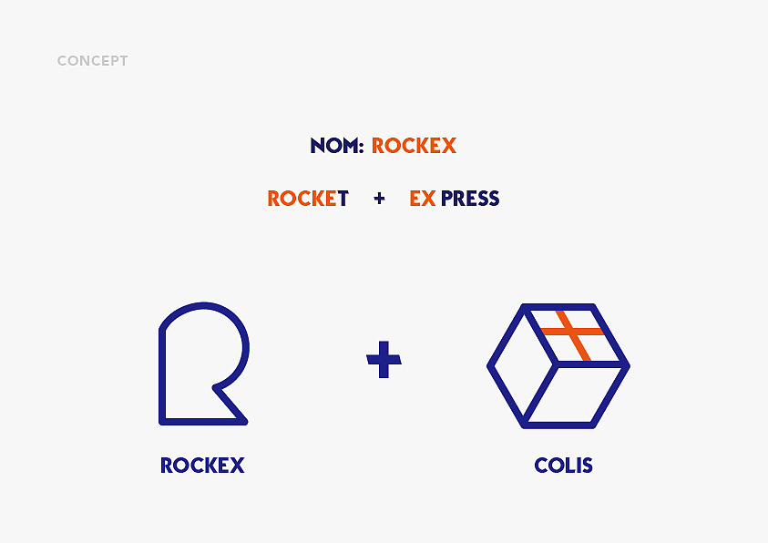 RockEX,Express Company,VI, 法国快递公司标识设计