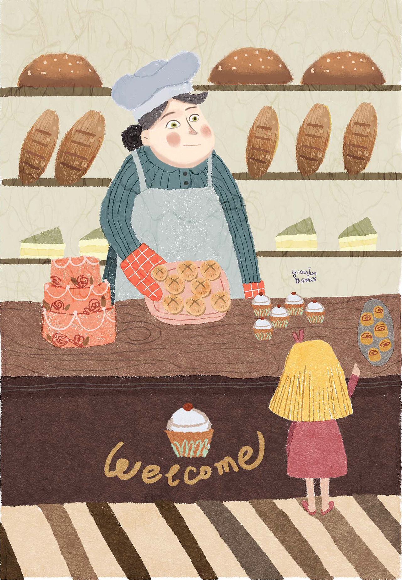 蛋糕店|插画|儿童插画|问筠_原创作品-站酷zcool