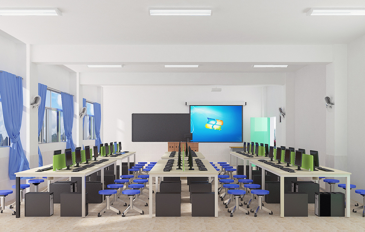 学校机房效果图