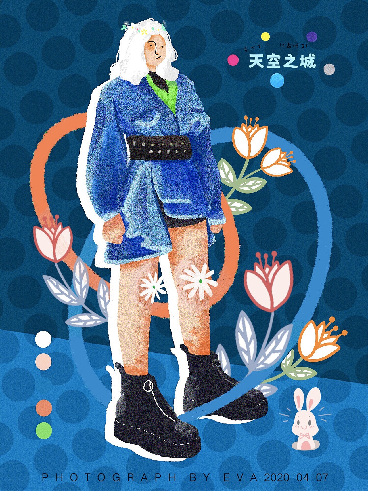 Eva原创插画 | 绿围巾奶奶（图ZMjA0OTAzMDgw） - 新锐潮流插画 - 站酷设计师猴亿亿eva原创素材 - 站酷ZCOOL