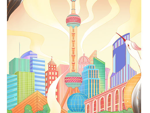 中国风建筑上海地标