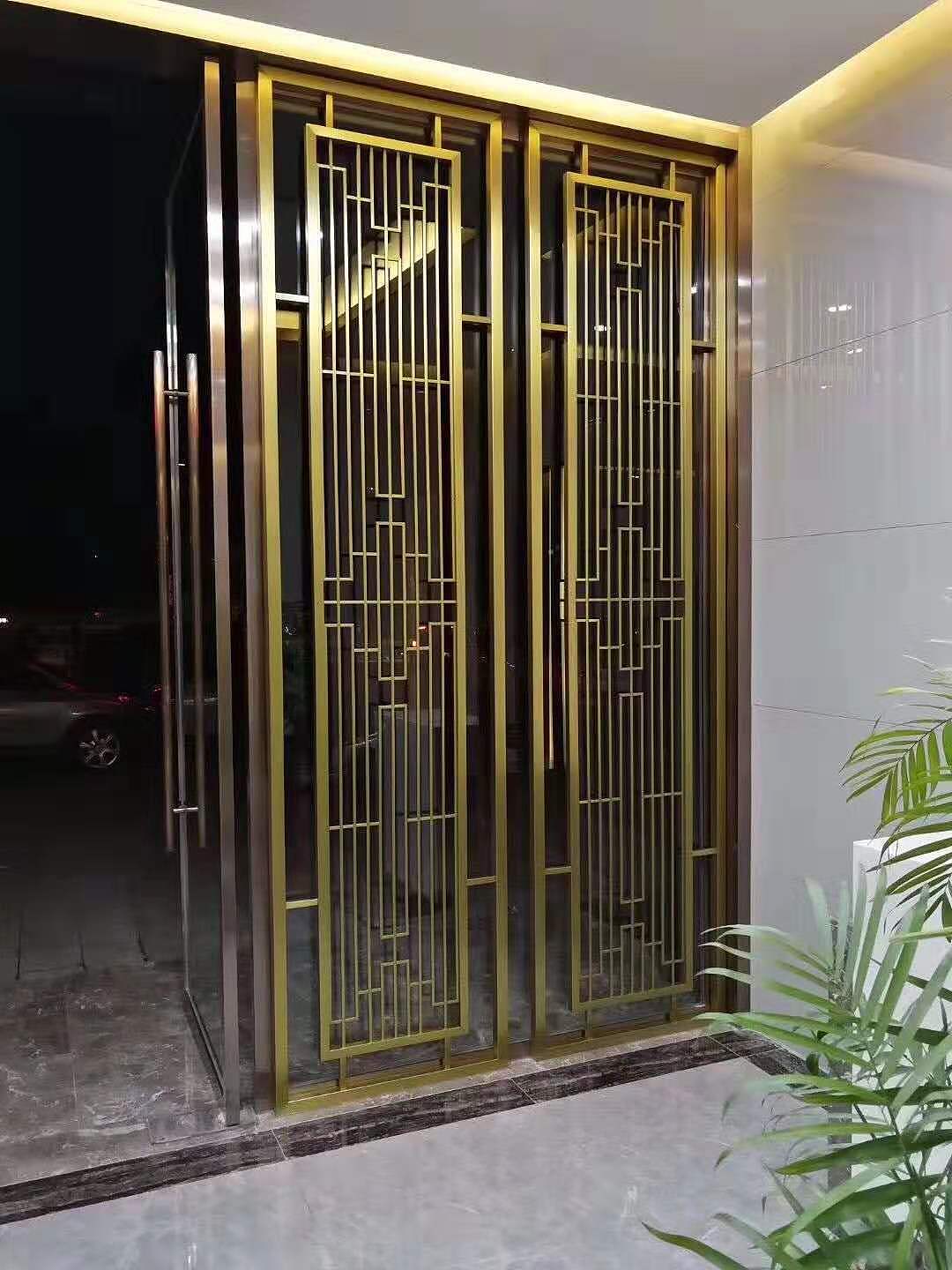 山西太原酒店别墅不锈钢屏风工程制品