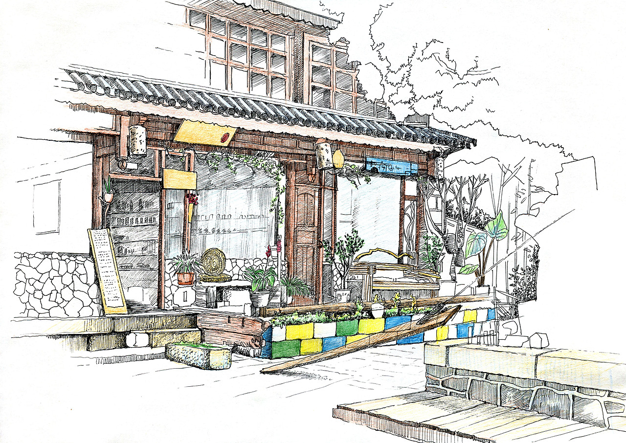 花老道的花与道博物画系列之大理的建筑