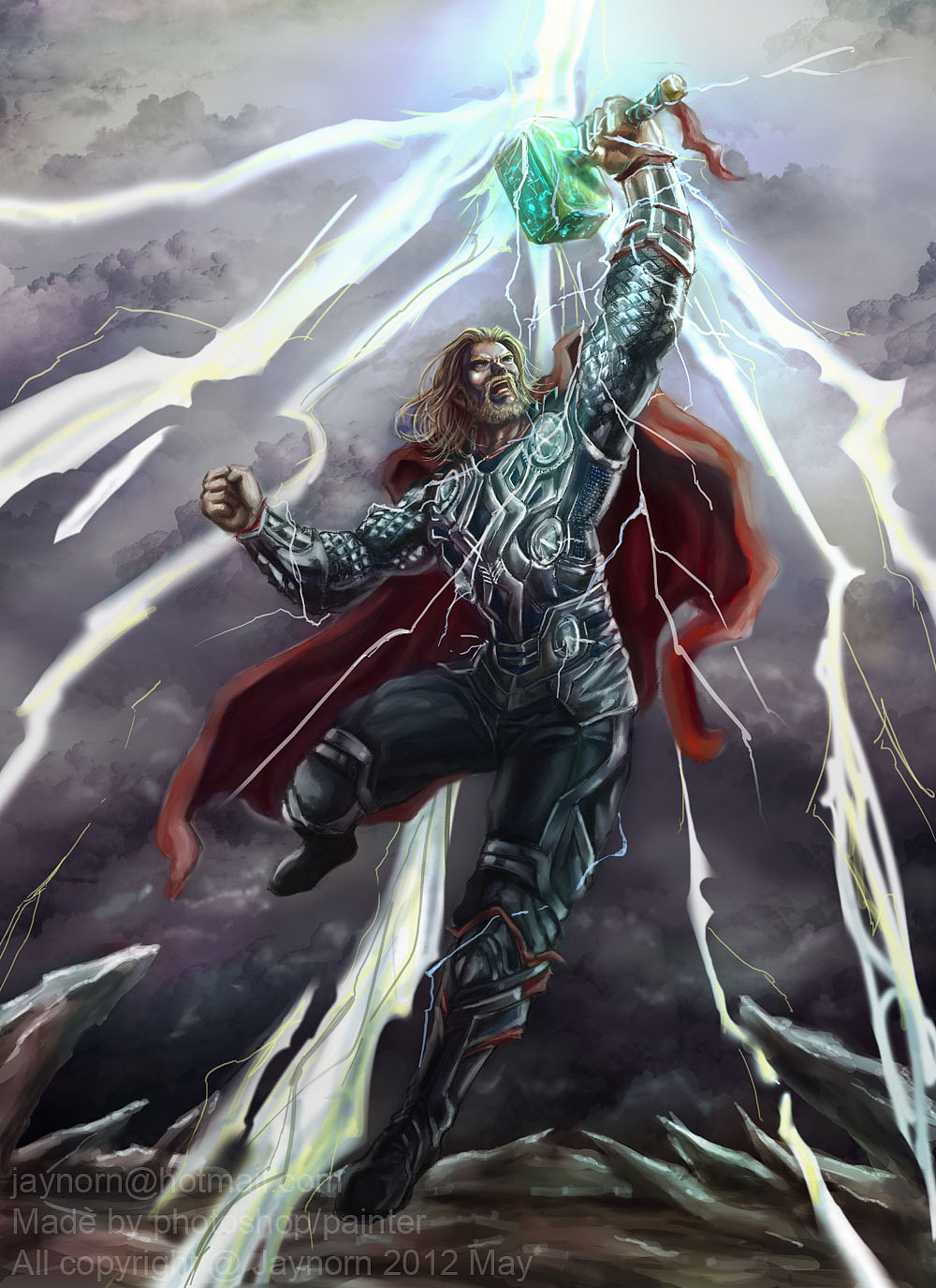 雷神索尔（图ZNTgxMzAyMA==） - 商业插画 - 站酷设计师jaynorn原创素材 - 站酷ZCOOL