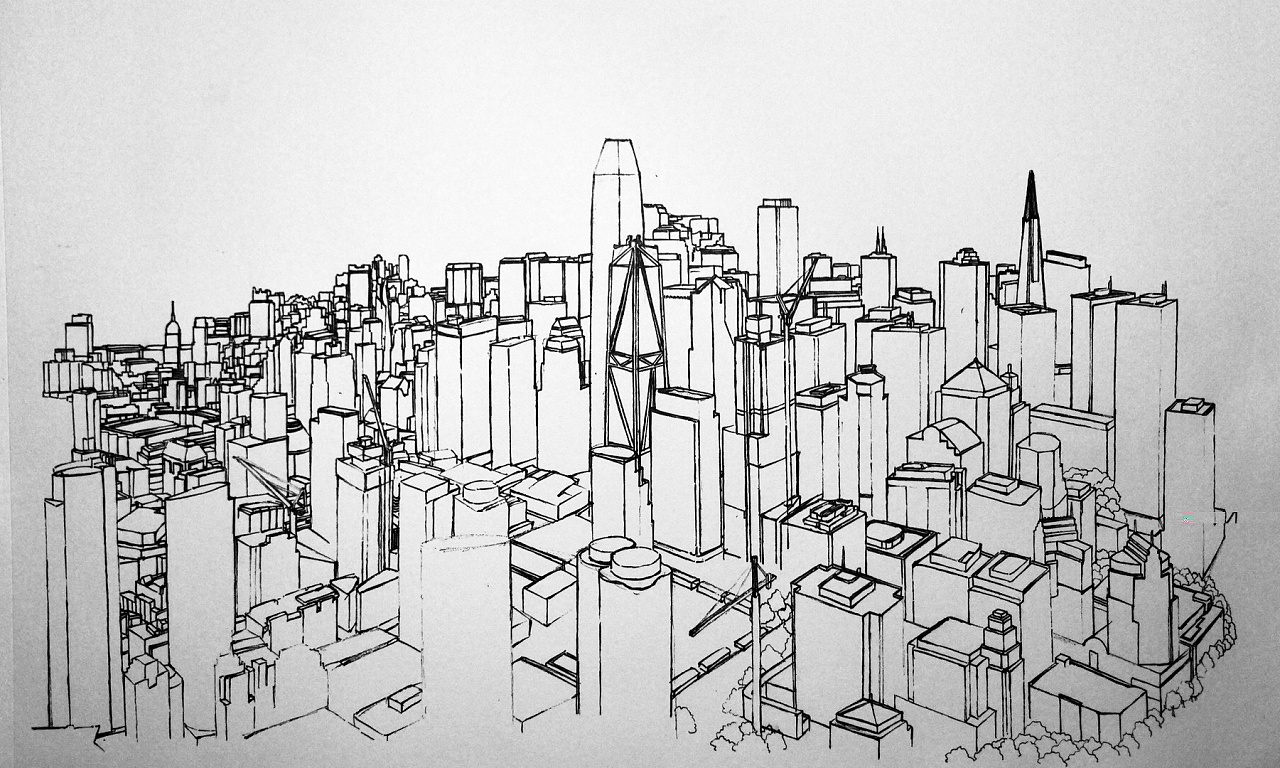 旧金山城市风景手绘|纯艺术|绘画|flywen城市手绘 - 原创作品 - 站酷