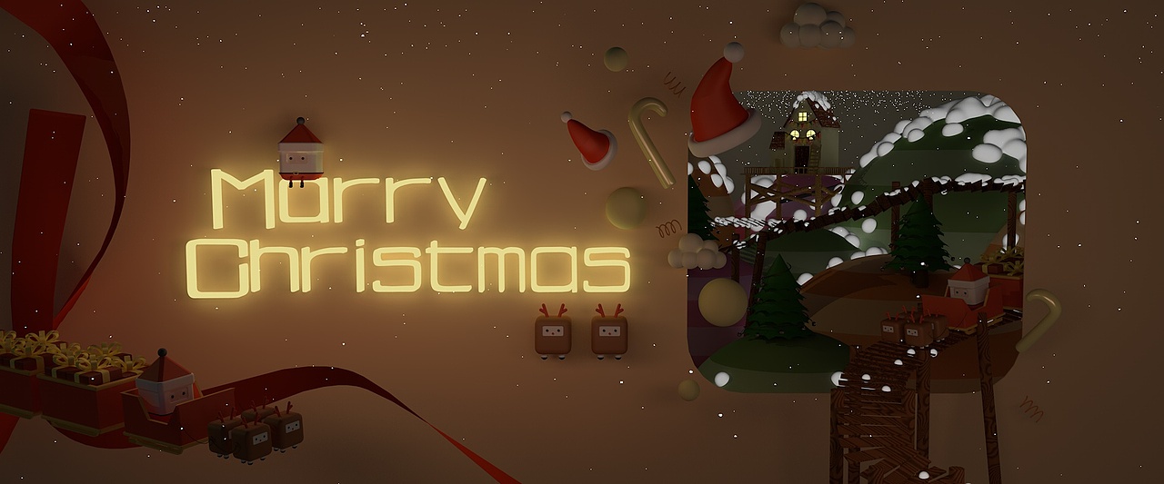 圣诞节主题C4Dbanner图~（图ZMTk0MDE0ODMy） - 其他平面 - 站酷设计师晴晴晴晴晴是阳光原创素材 - 站酷ZCOOL