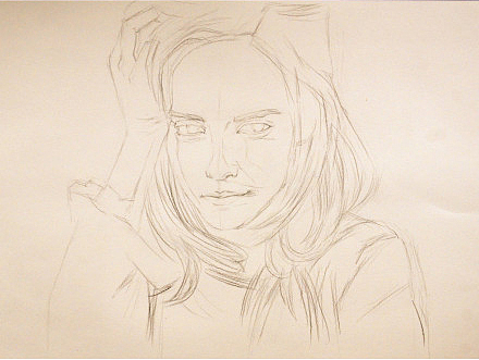 2.进一步精确造型,五官基本位置及结构的表现。