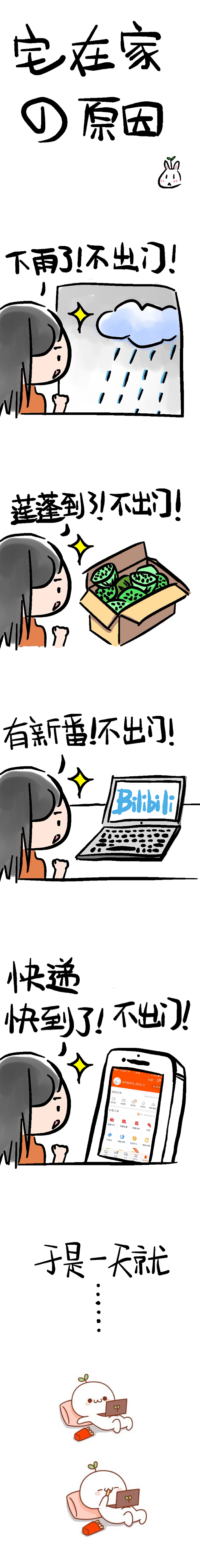 宅在家里的理由_(′?`」 ∠)_（圖ZOTM2NjI5NjQ=） - 短篇/格漫 - 站酷設(shè)計(jì)師三角飯團(tuán)原創(chuàng)素材 - 站酷ZCOOL