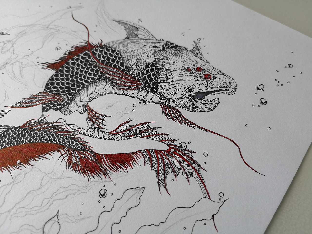 2018.09.26毣柞山海之南山经-即翼山-多怪鱼（图ZMTI5ODMyNjI0） - 绘本 - 站酷设计师毣余原创素材 - 站酷ZCOOL