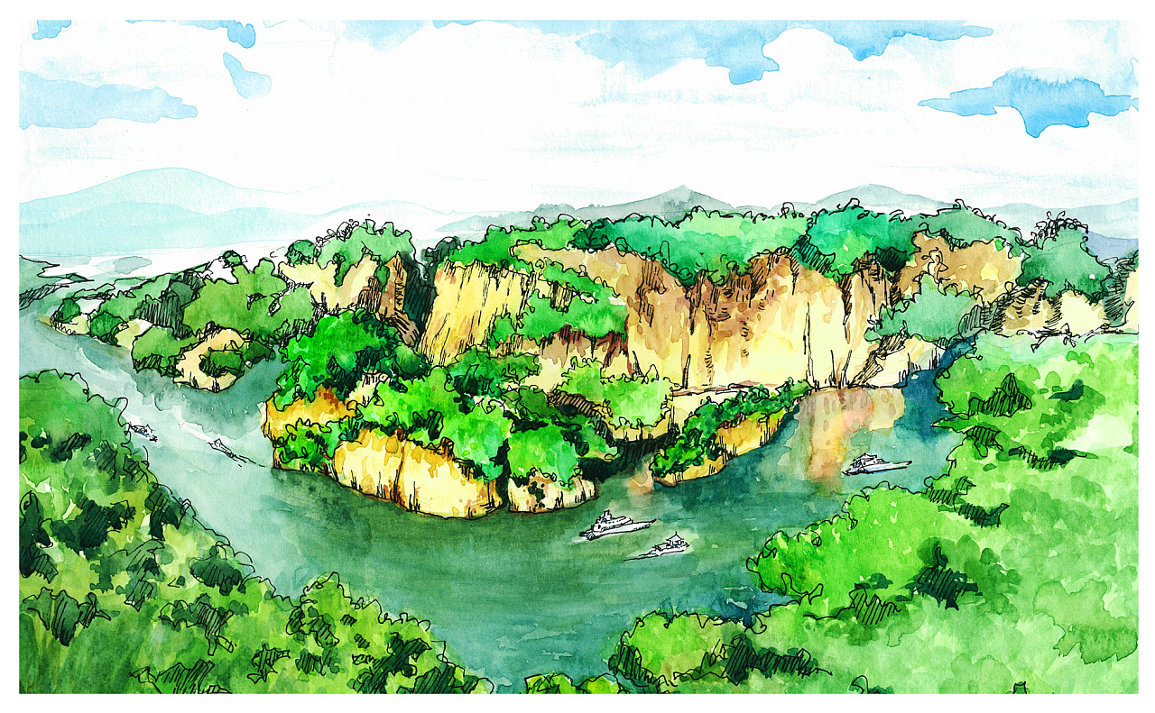 【悠然三明】手绘风景明信片|纯艺术|绘画|漫鱼动漫 - 原创作品