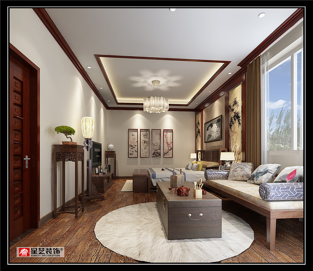 保利公园三千郡别墅装修,新中式书房是我的最爱!