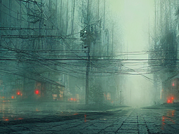 #AI創(chuàng)作實驗室#迷霧中的小鎮(zhèn)