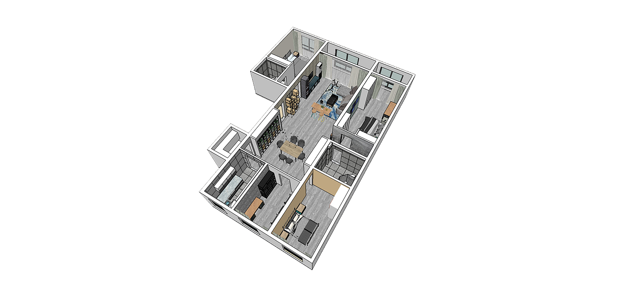 室内设计(现代工业风格混搭)