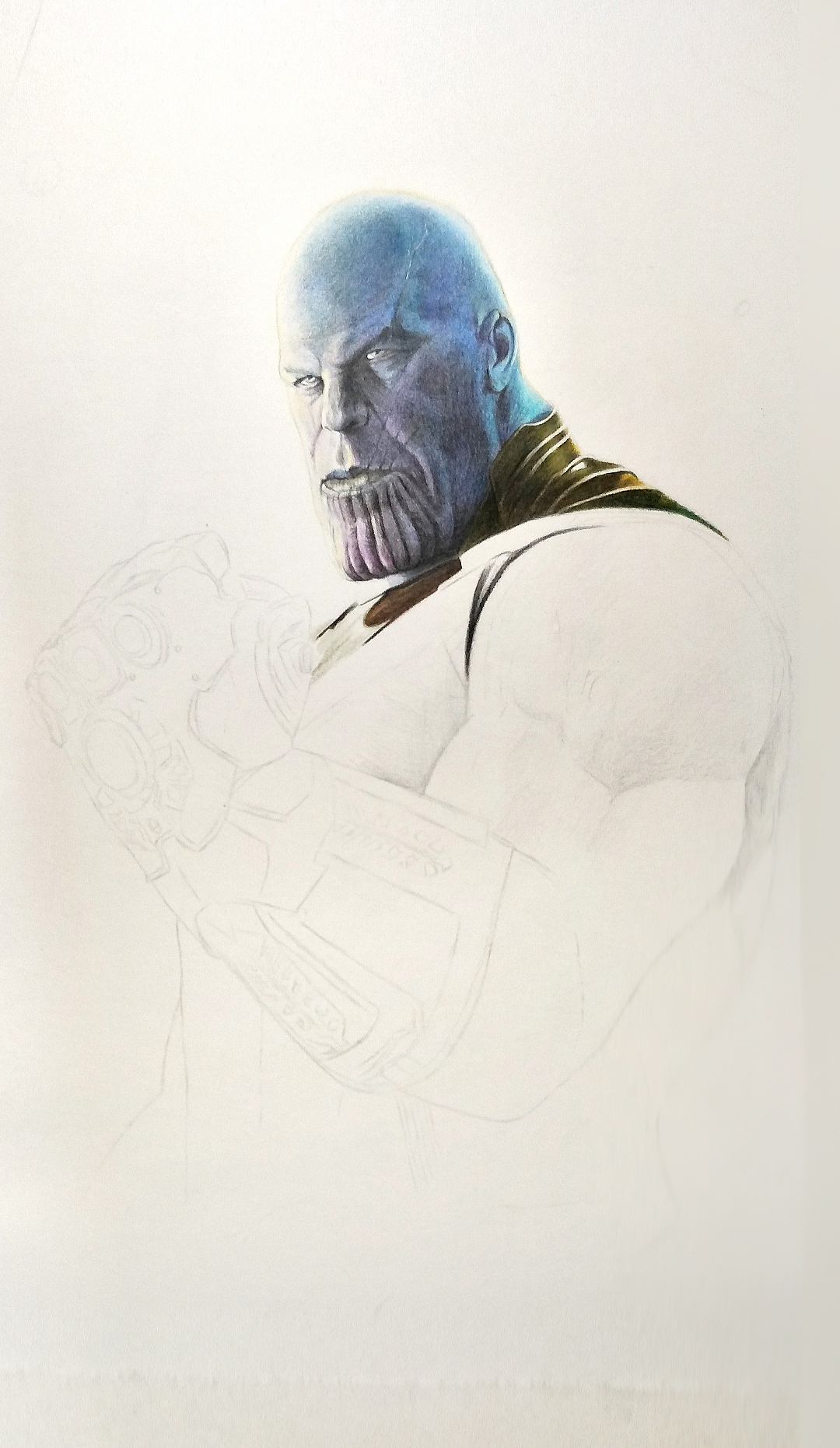 彩铅手绘复联3灭霸