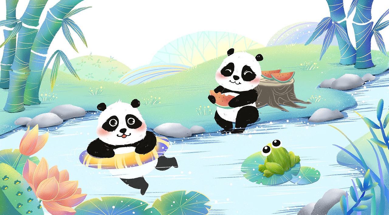 《呀，熊猫》儿童插画（图ZMjYzNjc0MDU2） - 儿童插画 - 站酷设计师SUN大潇原创素材 - 站酷ZCOOL