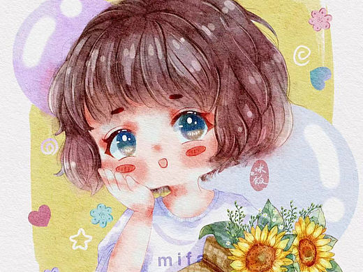 水彩可爱头像
