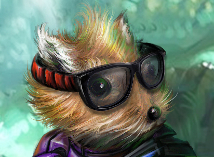 动物cg插画游戏原画以及线稿仓鼠突击