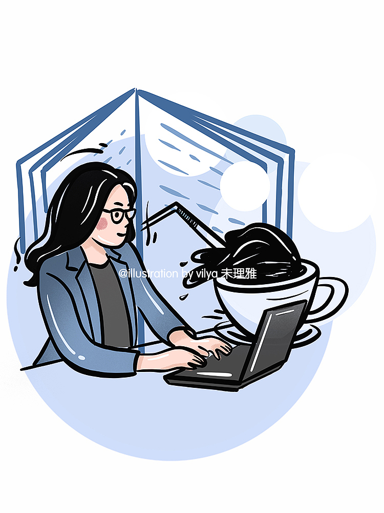 对着电脑办公的职业女性形象（图ZMTk3NzkxNTky） - 商业插画 - 站酷设计师未理雅原创素材 - 站酷ZCOOL
