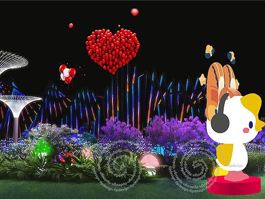 ip卡通吉祥物3d建模 街道街区商业广场包装 街道亮化