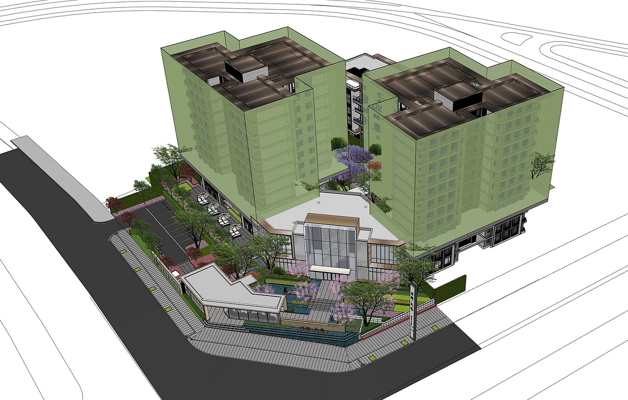 龙湖天境售楼部景观SU模型下载（图ZMjczMzU3NTEy） - 景观设计 - 站酷设计师素模网原创素材 - 站酷ZCOOL