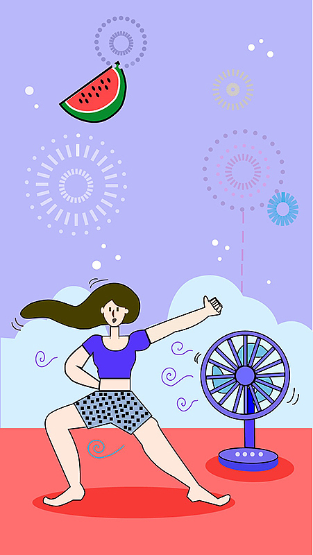 夏日清风-首次插画作品分享（图ZMjE4OTEyMTY0） - 创作习作 - 站酷设计师慢爬蜗牛原创素材 - 站酷ZCOOL