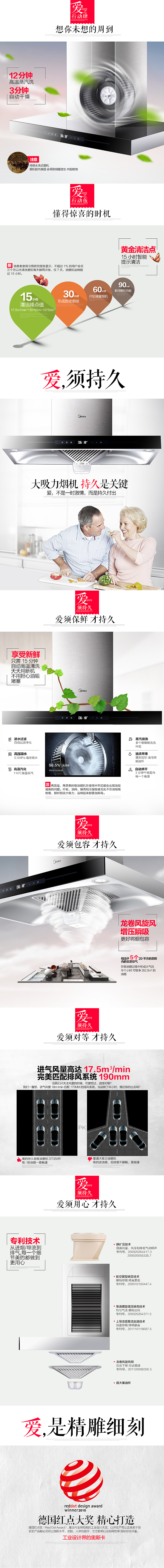 美的主推高端大吸力蒸汽洗吸油烟机淘宝电器城电商设计