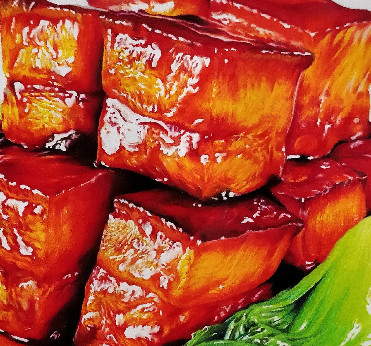 油性彩铅画《馋》