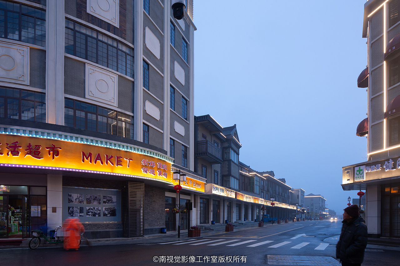 嘉兴海盐县澉浦镇城镇灯光照明拍摄古镇建筑空间摄影