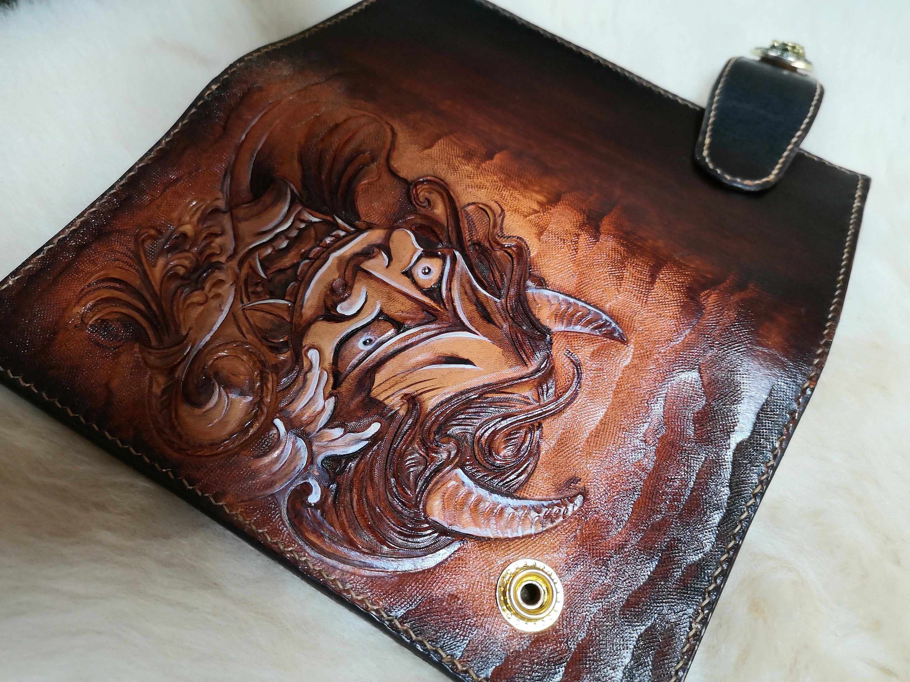 孟璐璐皮雕工作室出品~~般若钱包