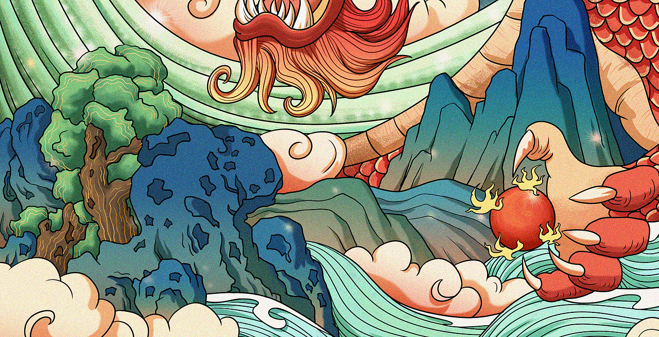 国潮十二生肖插画