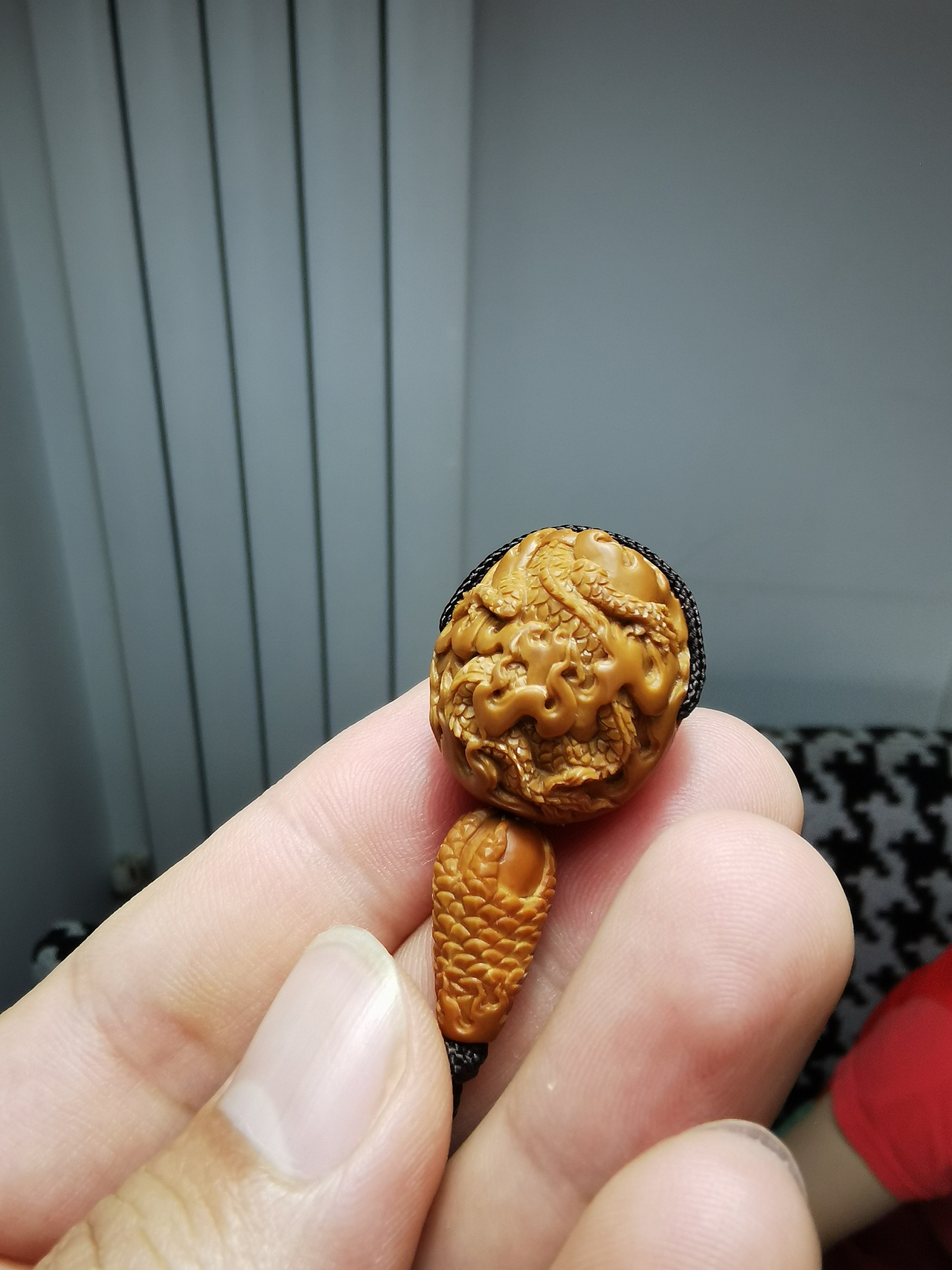 橄榄核雕最新款【火龙三通】