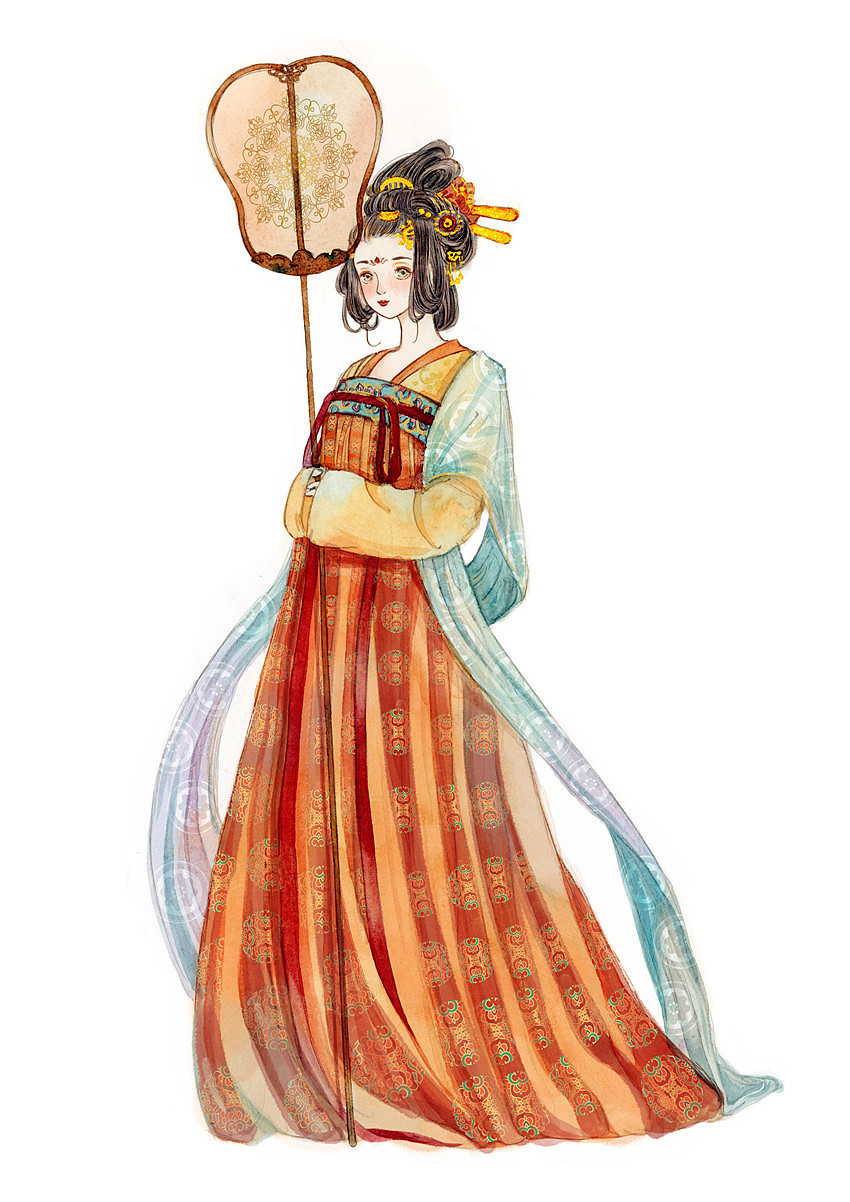 汉服使插画（图ZMjAwNjY0NzAw） - 商业插画 - 站酷设计师瑶背背原创素材 - 站酷ZCOOL