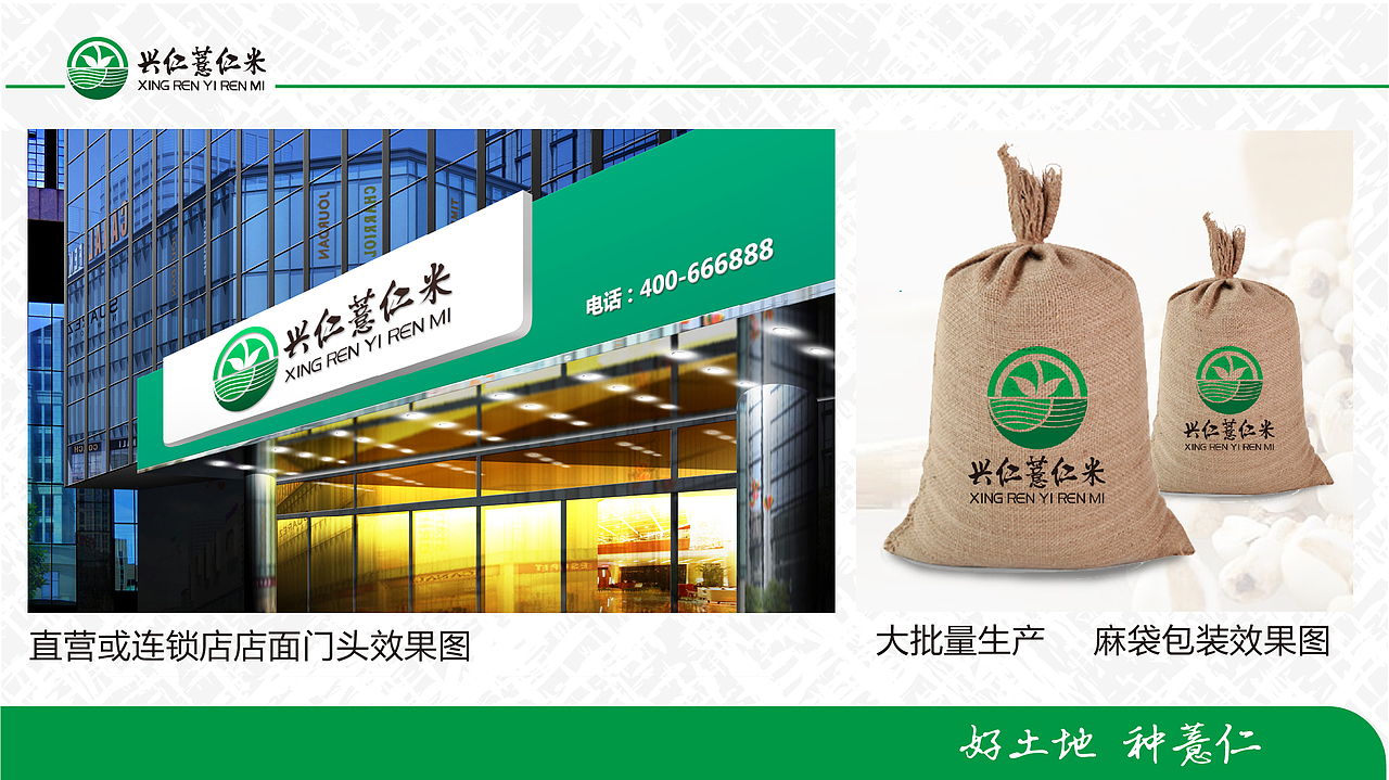 兴仁薏仁米logo设计 包装设计 网站设计