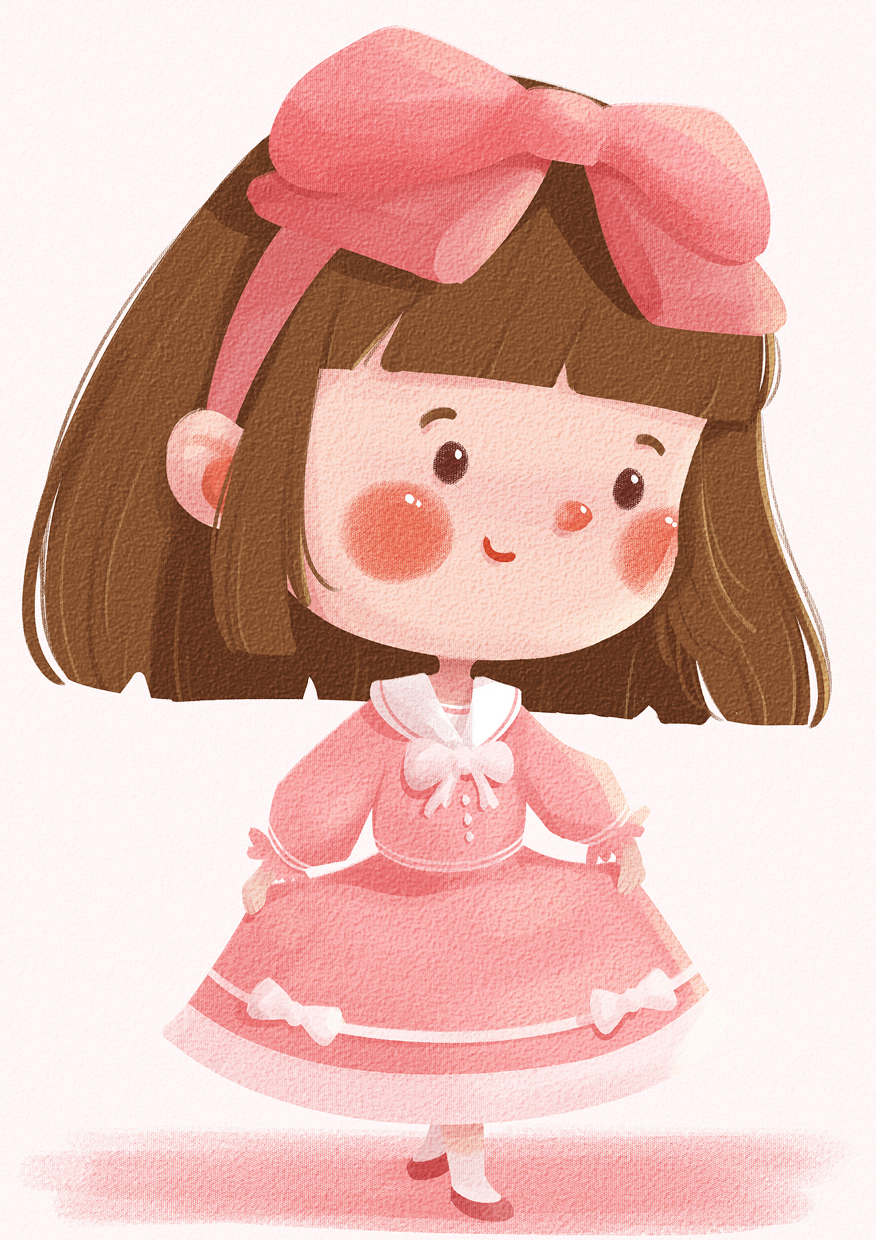 绘本风女孩插画