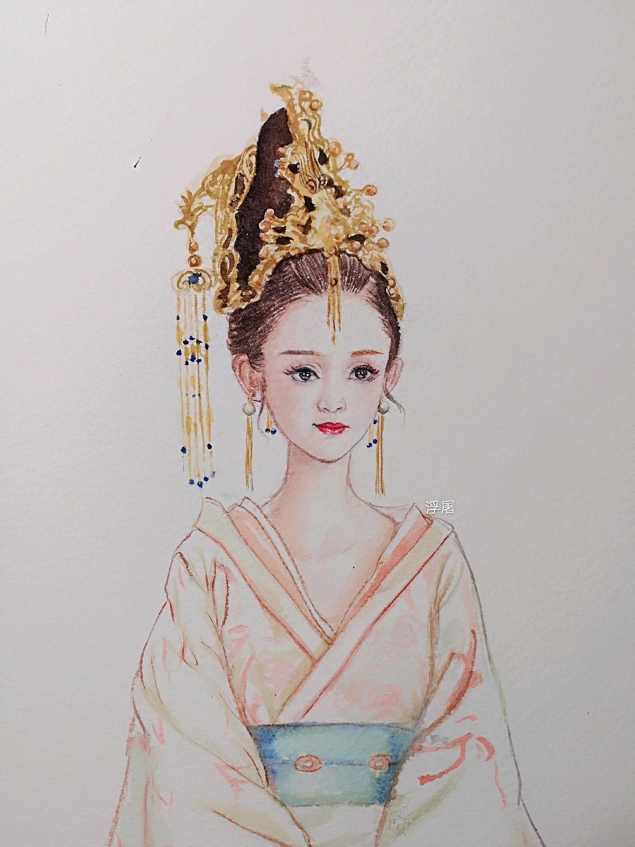 古装美女手绘王妃皇后图片