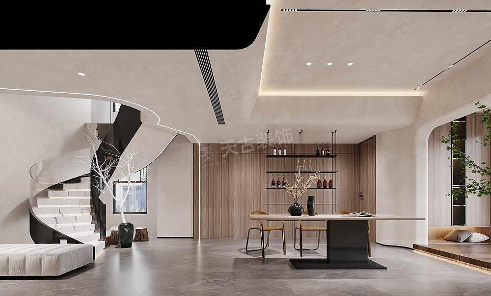 现代加侘寂风格设计,龙湖春江天境装修,南坪天古装饰