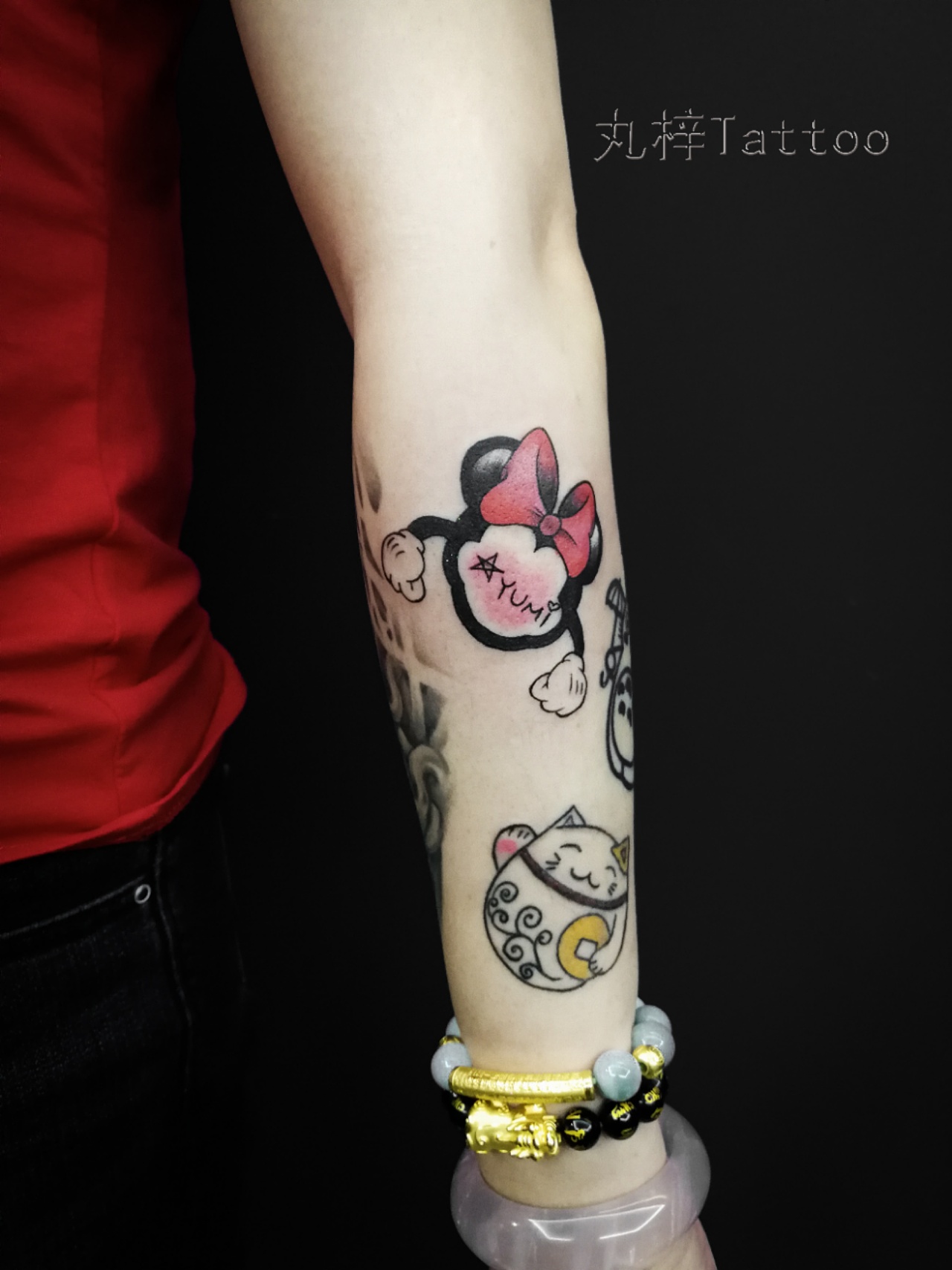 拼接卡通花臂 米老鼠