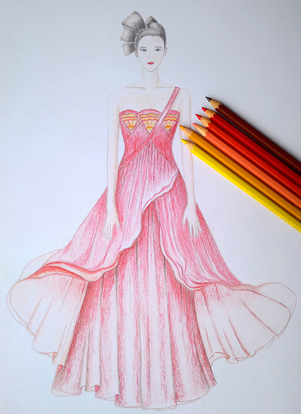 服装画-手绘彩铅