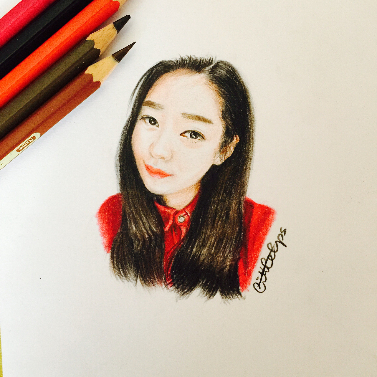 手绘彩铅头像