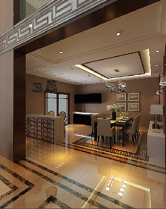 济宁青建白鹭洲新中式风格设计别墅效果图